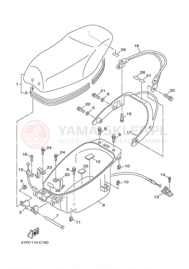 Schemat "siedzenie" do Yamaha VINO 125 YJ125YR/YJ125YS