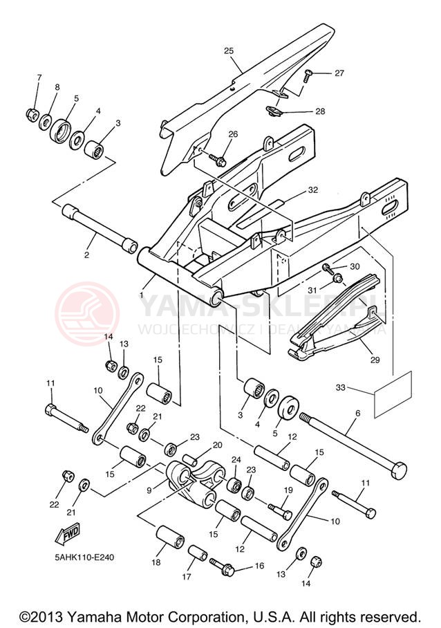 Schemat "wahacz" do Yamaha YZF600R YZF600RVC/YZF600RV