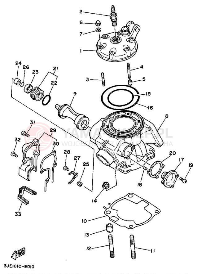 Schemat "głowica" do Yamaha YZ250WRW