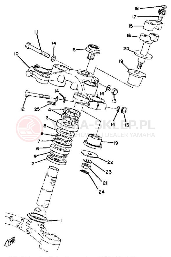 Schemat "Półki zawieszenia" do Yamaha XS650G