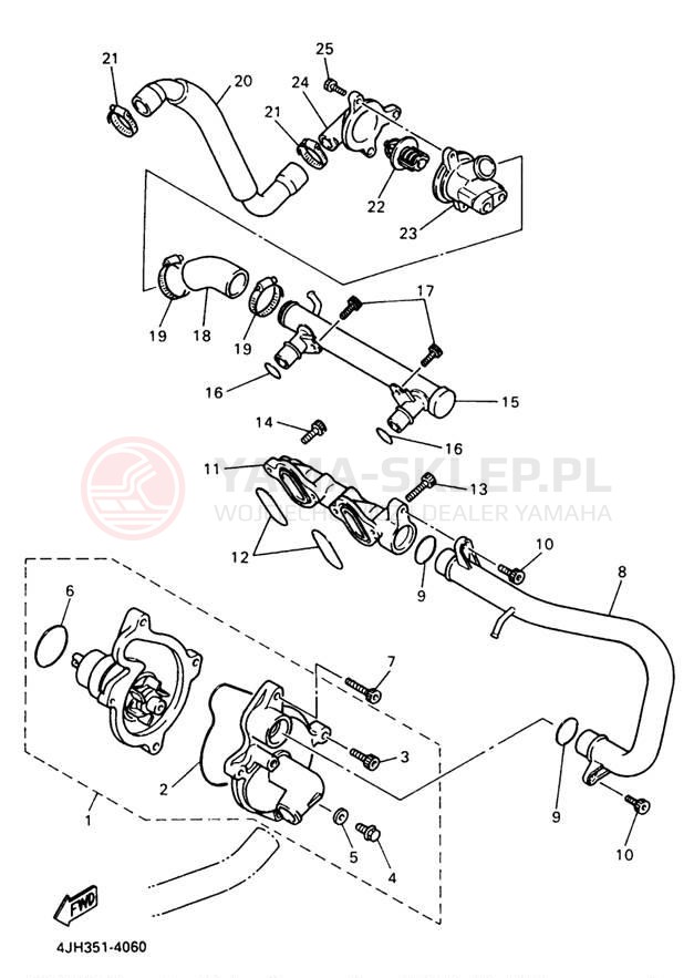 Schemat "Pompa wody" do Yamaha YZF600RJC/YZF600RJ