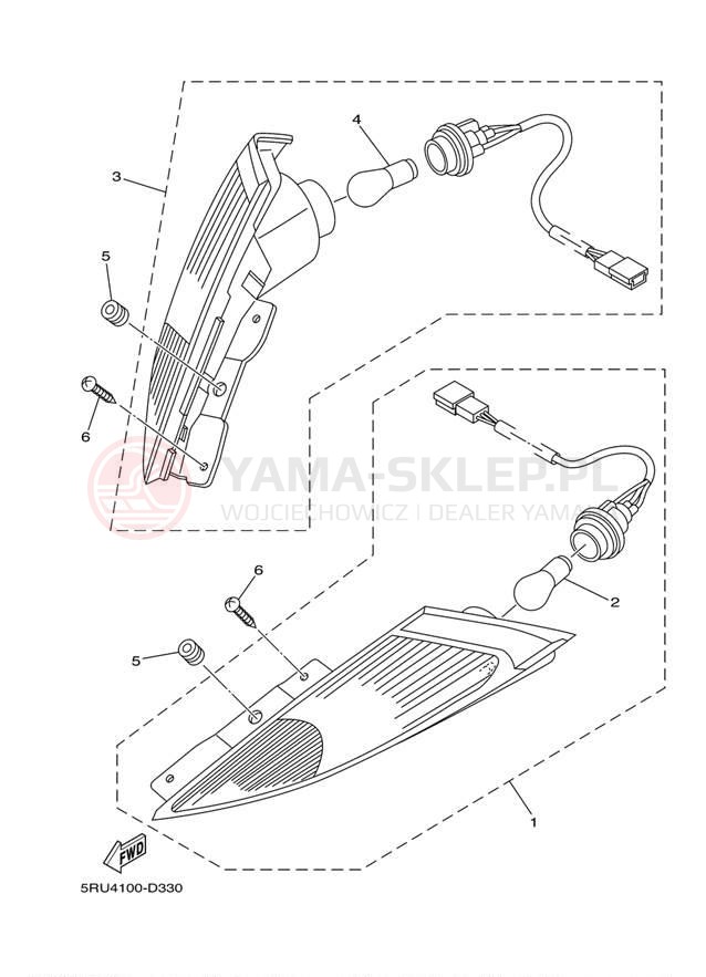 Schemat "kierunkowskazy" do Yamaha MAJESTY YP400ZW/YP400ZS