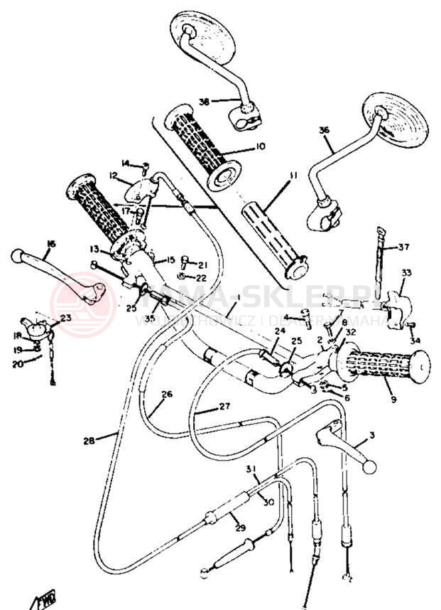 Schemat "Kierownica i osprzęt" do Yamaha HT1