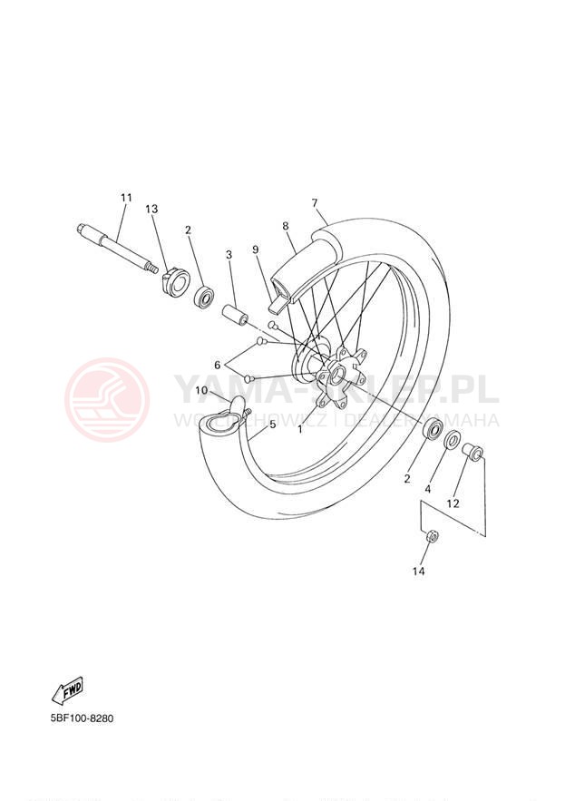Schemat "Koło przód" do Yamaha WR426F WR426FP