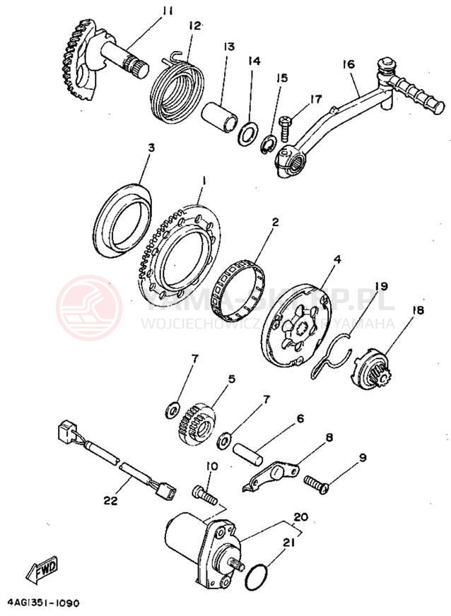 Schemat "rozrusznik" do Yamaha JOG CY50F