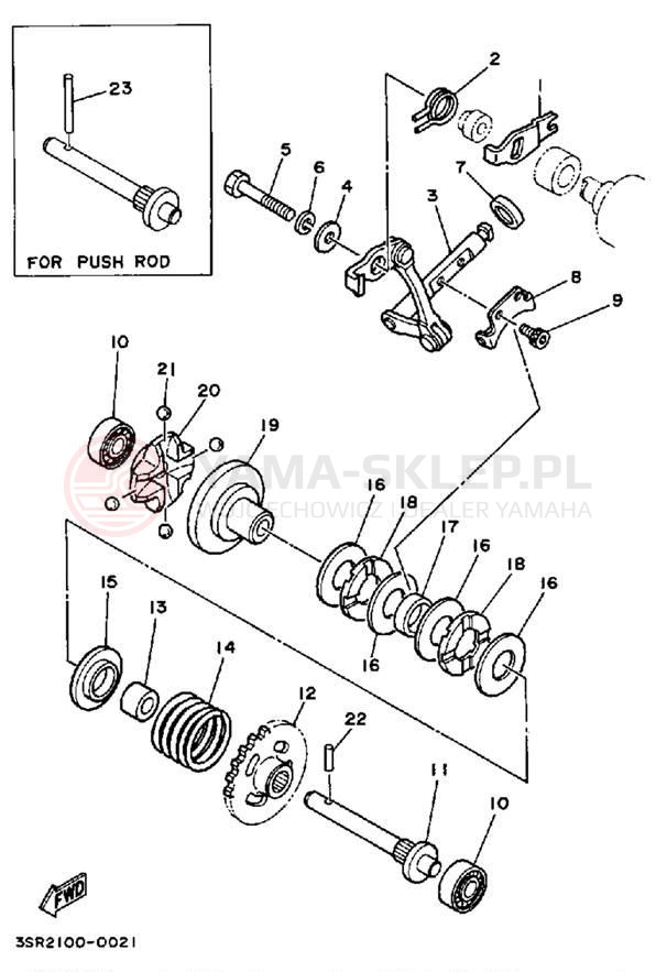 Schemat "Dźwignia zmiany biegów" do Yamaha YZ125B