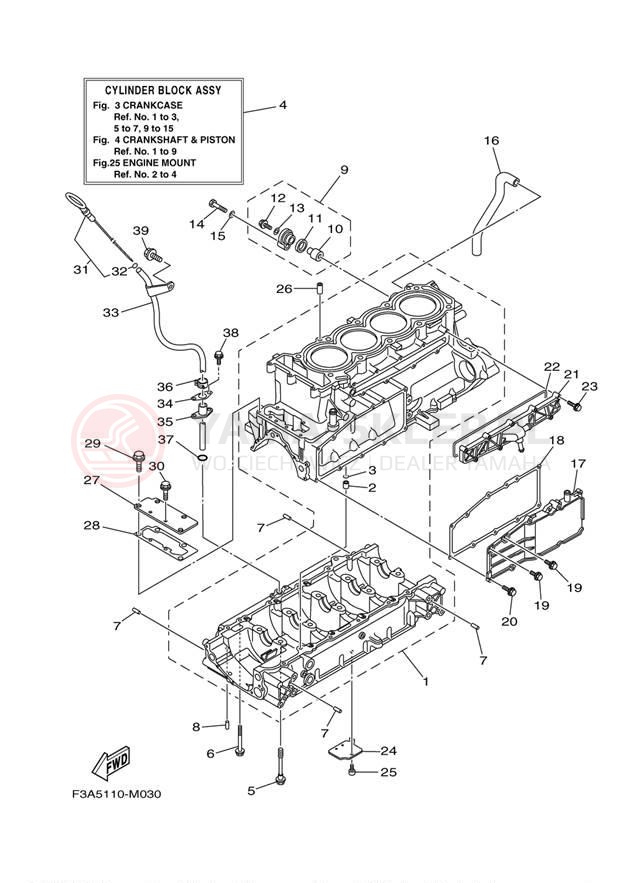 Schemat "Obudowa silnika" do Yamaha SX190 RX1800CN/RX1800DN