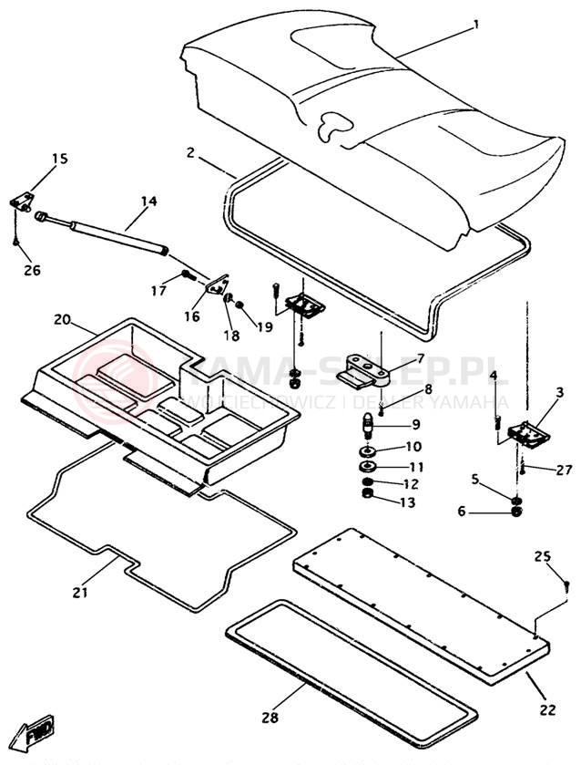 Schemat "DECK - HATCH" do Yamaha EXCITER SINGLE EXS1200W
