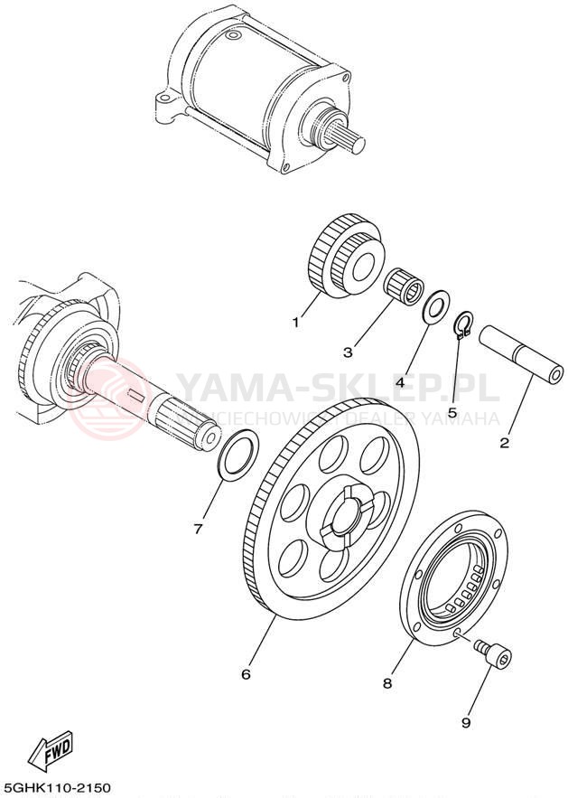 Schemat "rozrusznik" do Yamaha KODIAK 4WD HUNTER YFM400FAHP