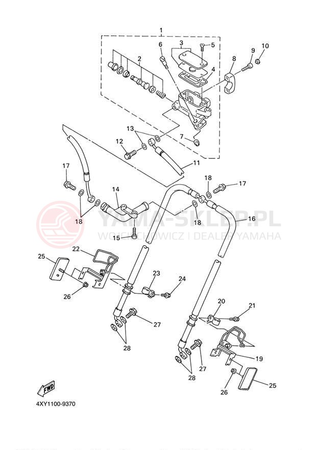 Schemat "Pompa hamulcowa przednia" do Yamaha VENTURE XVZ1300TFN/XVZ1300TFN