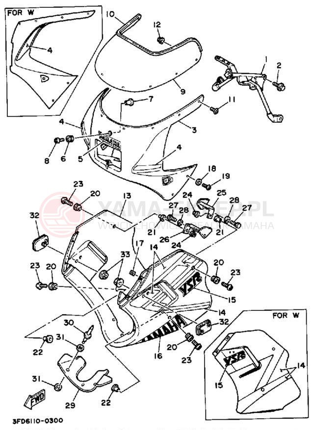 Schemat "Owiewki" do Yamaha YSR50A