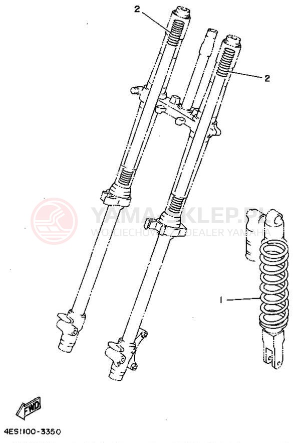 Schemat "Zawieszenie przód" do Yamaha YZ80F1