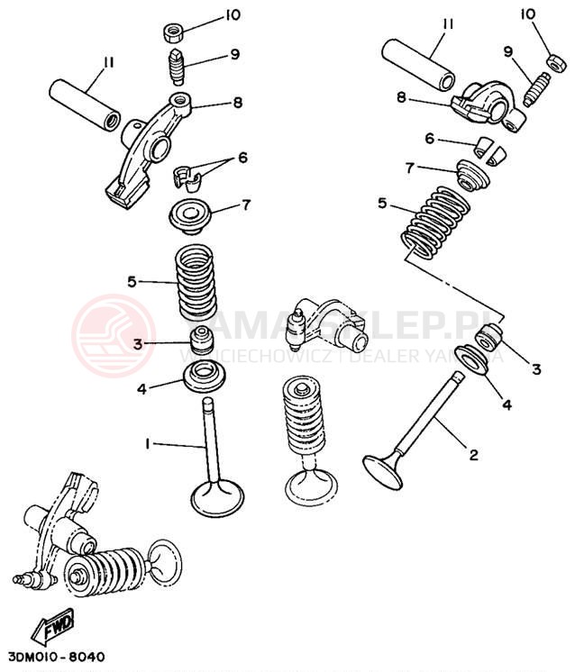 Schemat "zawory" do Yamaha VIRAGO 250 XV250G/XV250GC