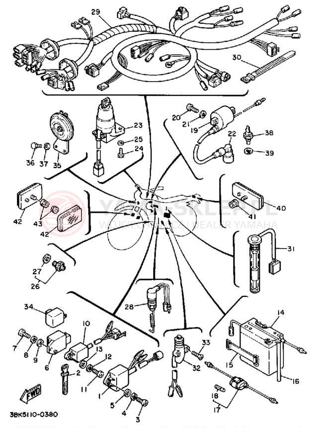 Schemat "układ elektryczny" do Yamaha DT50LC/DT50A