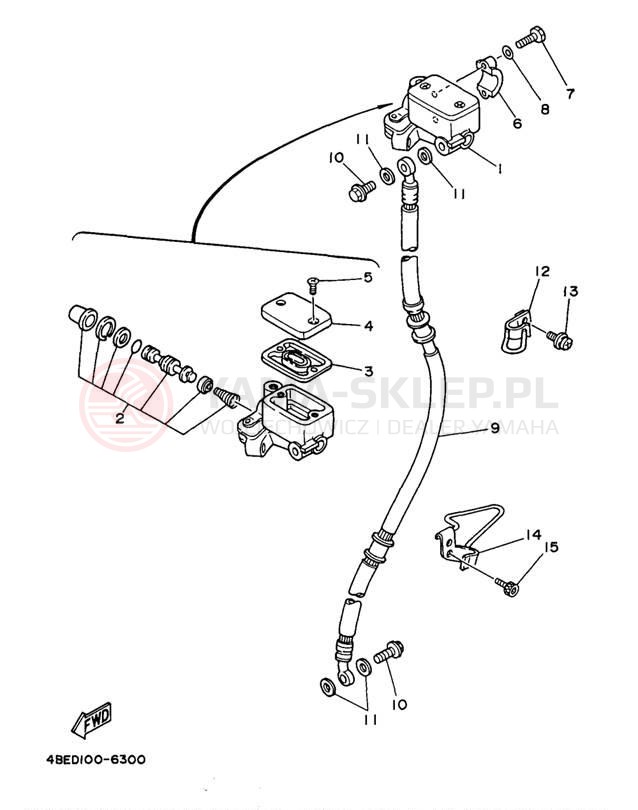 Schemat "Pompa hamulcowa przednia" do Yamaha SEROW XT225J/XT225JC