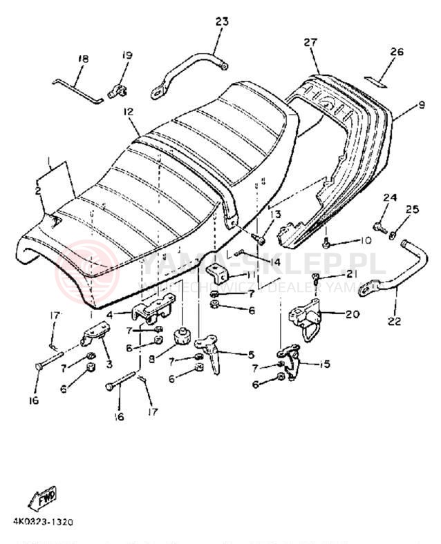 Schemat "siedzenie" do Yamaha XJ650RJ