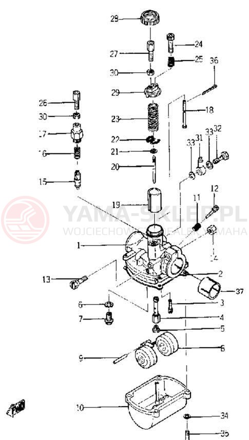 Schemat "Gaźnik" do Yamaha YG1T/YG1TK