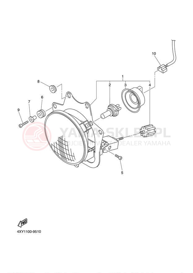 Schemat "Lampa przód" do Yamaha VENTURE XVZ1300TFN/XVZ1300TFN