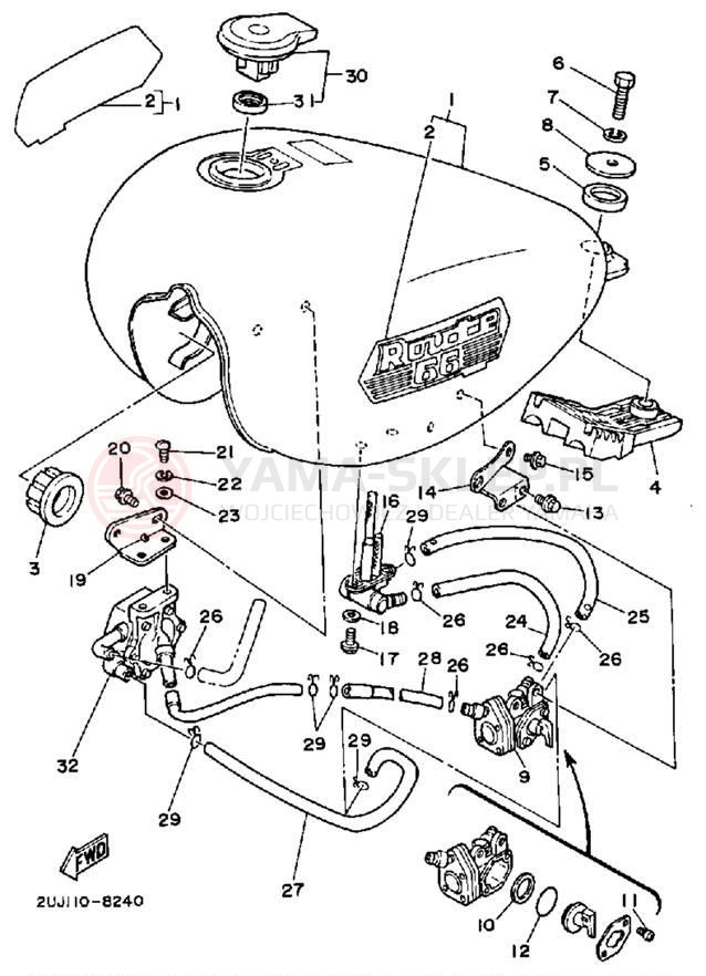 Schemat "zbiornik paliwa" do Yamaha ROUTE 66 XV250UC/XV250U