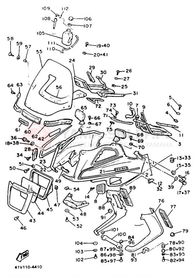Schemat "Owiewki" do Yamaha XVZ12DL/XVZ12DKC2