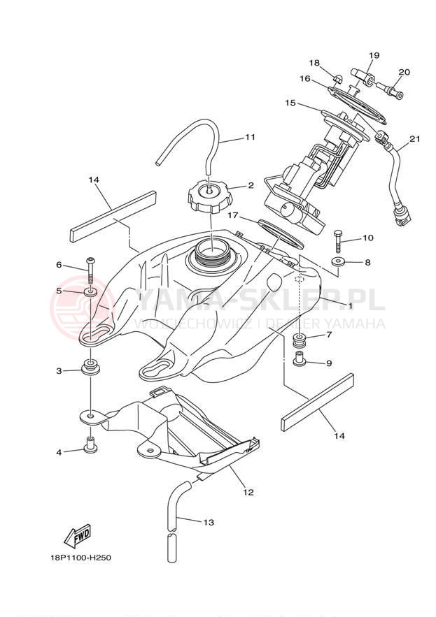 Schemat "zbiornik paliwa" do Yamaha YFZ450R YFZ450RYL/YFZ450RYW