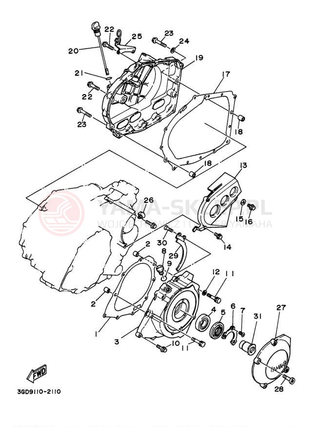 Schemat "Pokrywa silnika" do Yamaha WARRIOR YFM350XJ/YFM350XJ_M