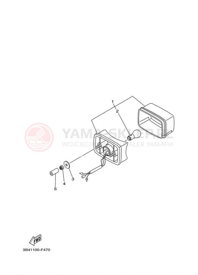 Schemat "lampa tył" do Yamaha GRIZZLY 700 DUCKS YFM7FGPDUW