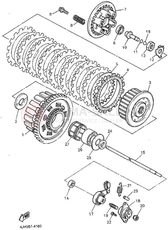 Schemat "sprzęgło" do Yamaha YZF600RGC