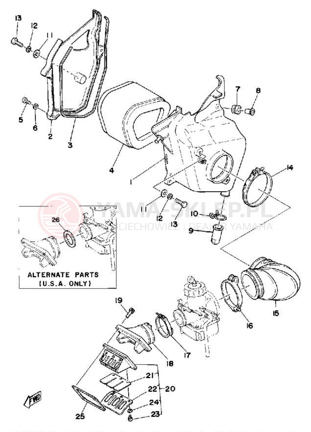 Schemat "Wtrysk paliwa" do Yamaha IT250F