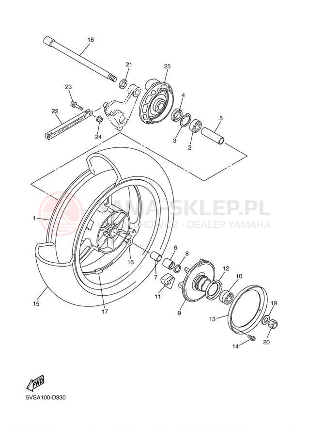 Schemat "Koło tył" do Yamaha FJR1300ABS FJR13AT/FJR13ATC