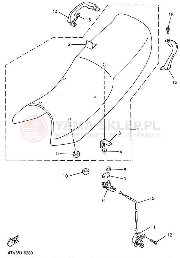 Schemat "siedzenie" do Yamaha YZF600R YZF600RN/YZF600RNC