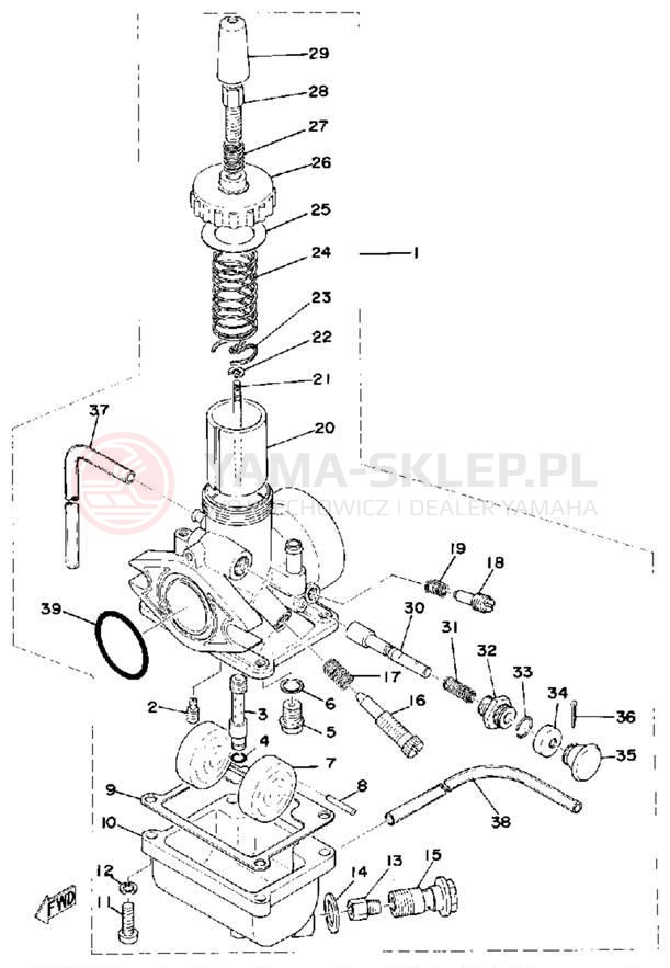 Schemat "Gaźnik" do Yamaha RS100C