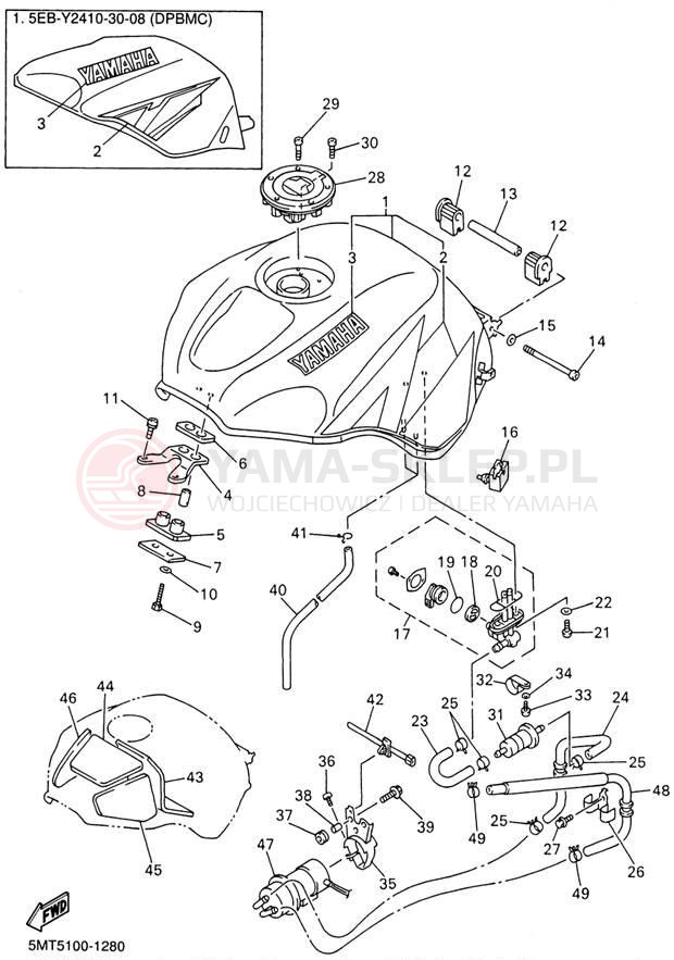 Schemat "zbiornik paliwa" do Yamaha YZFR6 YZFR6NC/YZFR6N