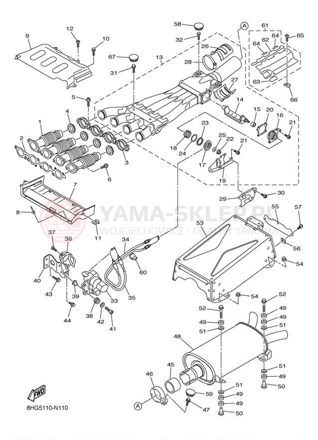 Schemat "Wydech końcowy" do Yamaha APEX SE RX10PSER/RX10PSEL