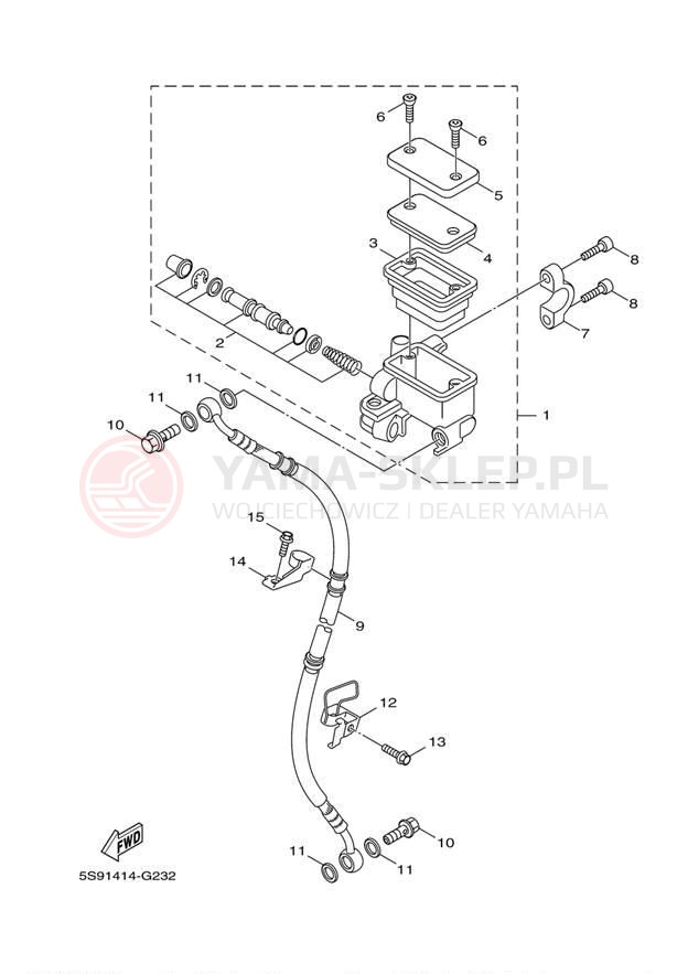 Schemat "Pompa hamulcowa przednia" do Yamaha ZUMA 125 YW125BB/YW125BW