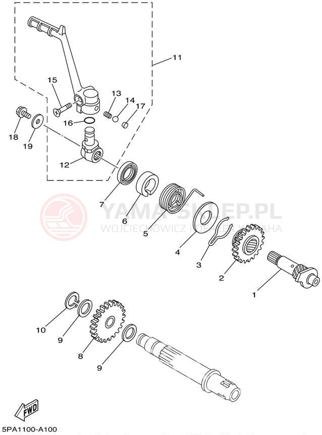 Schemat "rozrusznik" do Yamaha YZ85 YZ85P