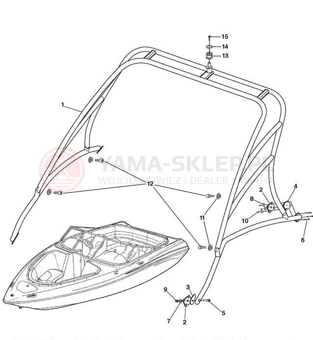 Schemat "WAKEBOARD TOWER" do Yamaha AR230 SRT1000BE