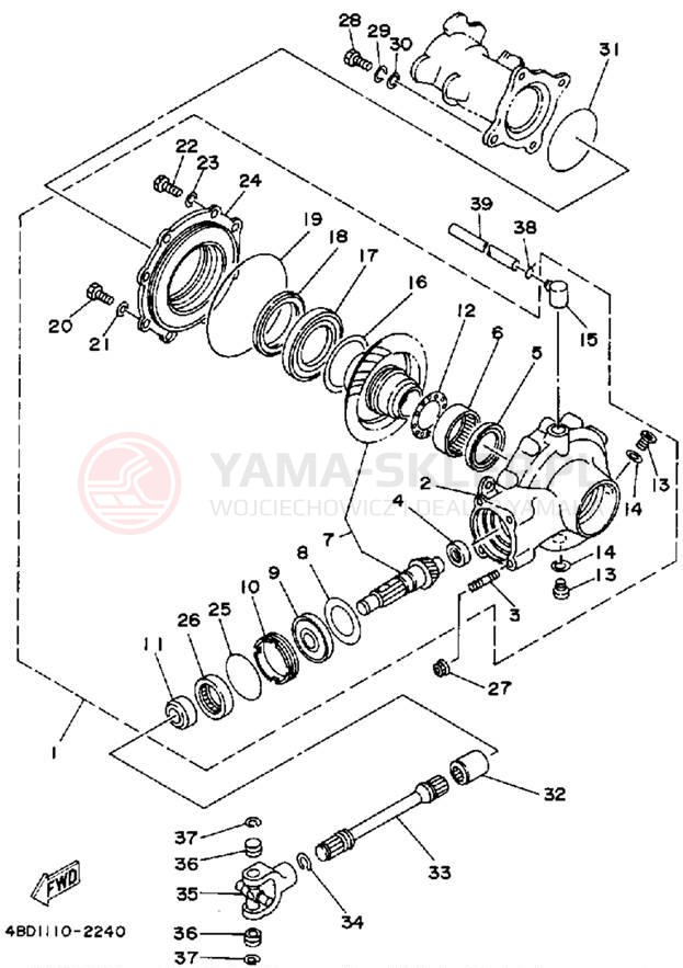 Schemat "Wał napędowy" do Yamaha YFB250D_MN