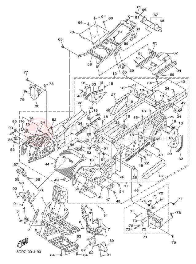 Schemat "rama" do Yamaha PHAZER XTX PZ50XTEW