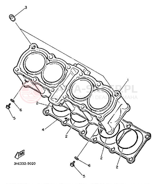 Schemat "cylinder" do Yamaha FZR600AC