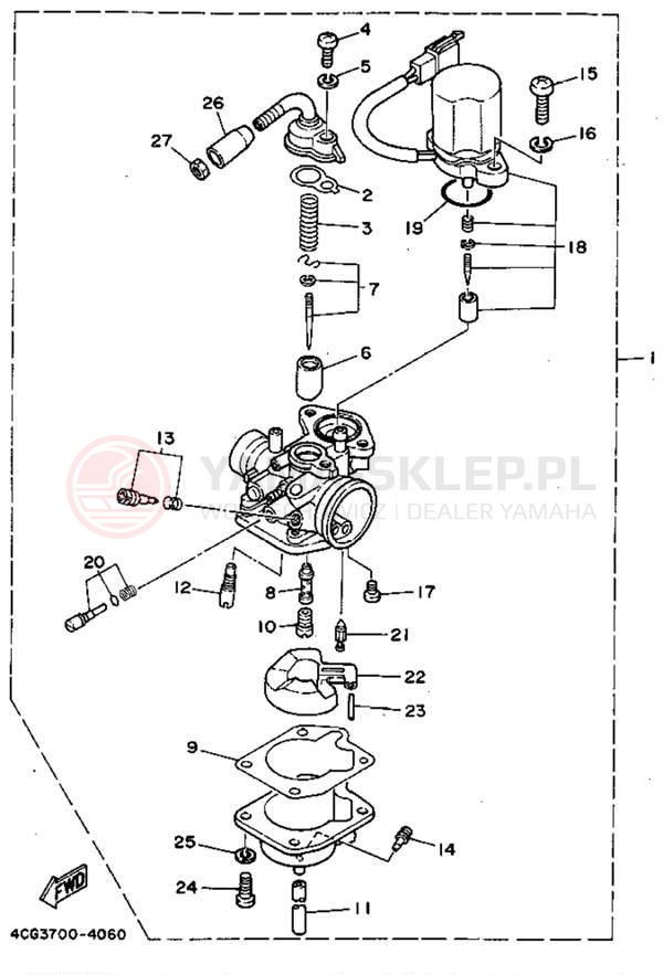 Schemat "Gaźnik" do Yamaha JOG CY50F