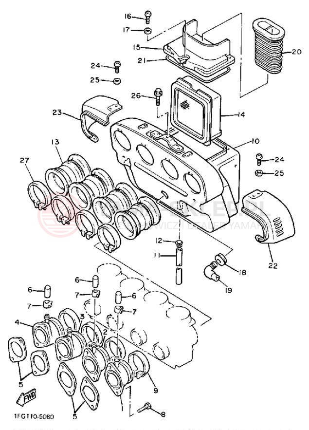 Schemat "Filtr powietrza" do Yamaha MAXIM XJ700N/XJ700NC