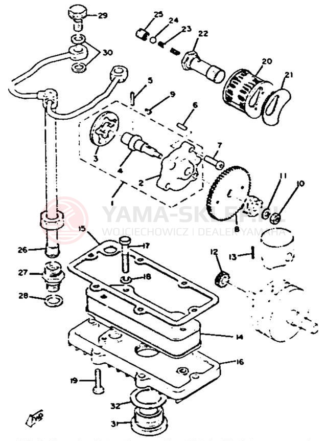 Schemat "Pompa olejowa" do Yamaha XS650H
