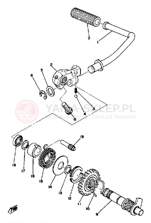 Schemat "kopniak" do Yamaha DT100G