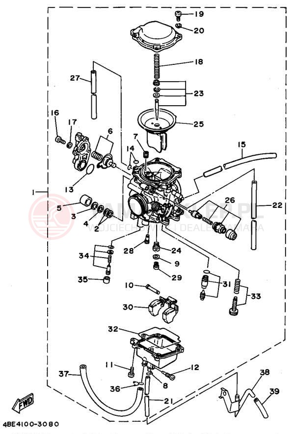 Schemat "Gaźnik" do Yamaha SEROW XT225F/XT225FC
