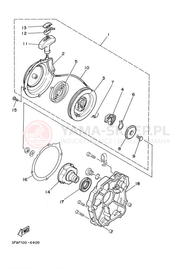 Schemat "Cięgno do odpalania" do Yamaha BREEZE YFA1S/YFA1SC
