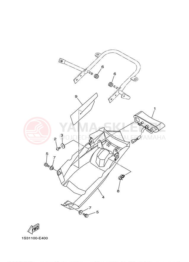 Schemat "lampa tył" do Yamaha RAPTOR 700 YFM700RV