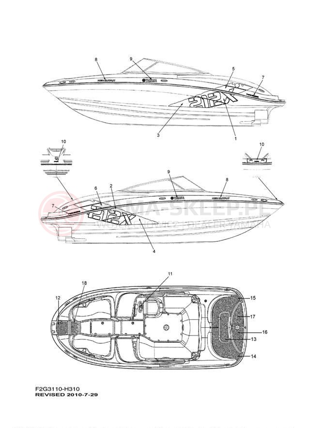 Schemat "naklejki" do Yamaha 212 X FAT1100ALH/FAT1100BLH