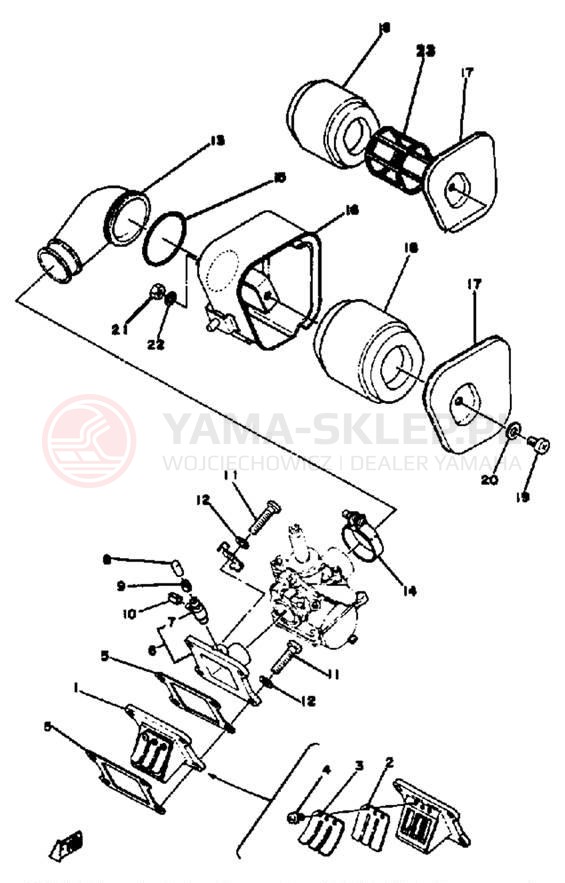Schemat "Wtrysk paliwa" do Yamaha DT80J