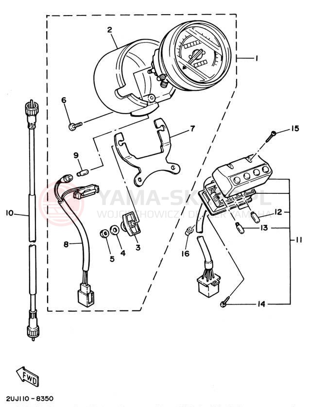 Schemat "licznik" do Yamaha VIRAGO 250 XV250P/XV250PC